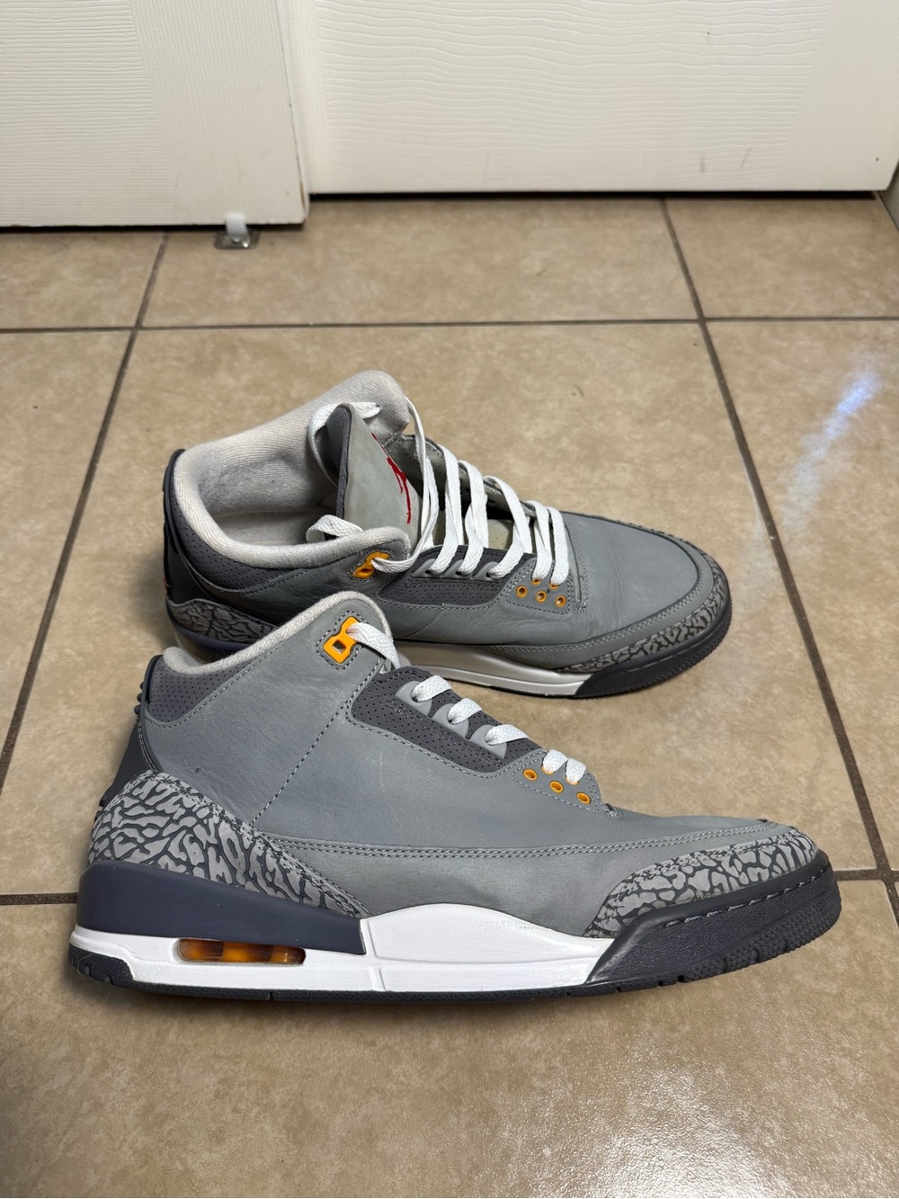 Jordan Air Jordan 3 Retro Cool Grey Silver/Orange 2021 CT8532-012 Men SIZE 12M